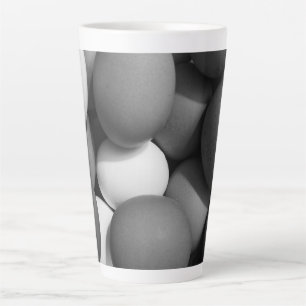 Chicken Eggs in Black and White Latte Mug