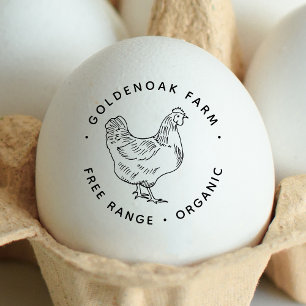 Chicken Eggs Personalised Simple Hand Sketch Farm Rubber Stamp