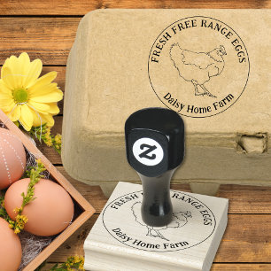 Chicken Eggs Simple Hand Drawn Personalised Rubber Stamp