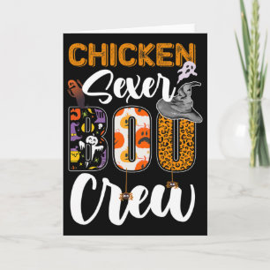Chicken-er Boo Crew Ghost Funny Halloween Matching Card