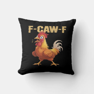 Chicken F-Caw-F Classic Funny Retro Cushion