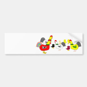 Chicken Family Bumper Sticker