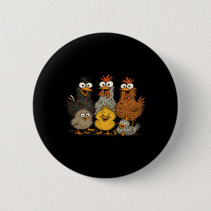 Chicken Family Hen Rooster Chicks Farm 6 Cm Round Badge