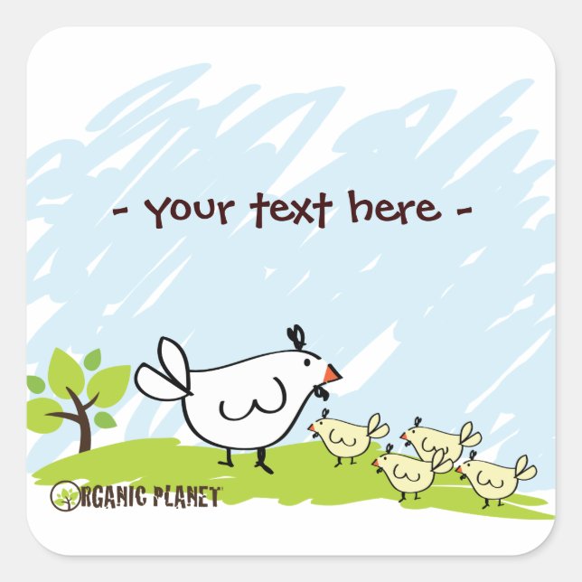Chicken Family Organic Planet Stickers (Front)