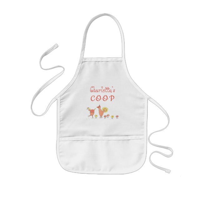 Chicken Family Personalised Childs Coop Apron (Front)