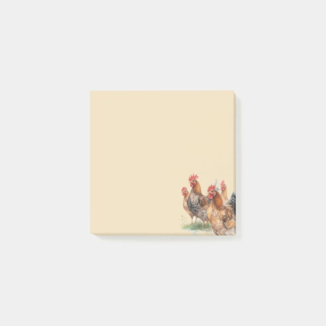 Chicken Farm Animal Rooster Hens Post-it Notes (Front)