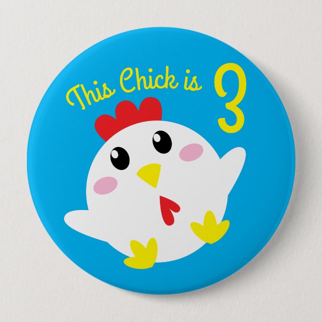 Chicken Farm Birthday Party Kids 10 Cm Round Badge (Front)