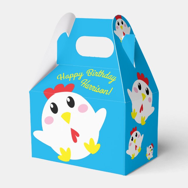 Chicken Farm Birthday Party Kids Favour Box (Back Side)