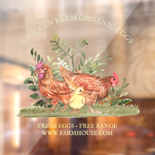 Chicken Farm Chick organic egg Window Cling