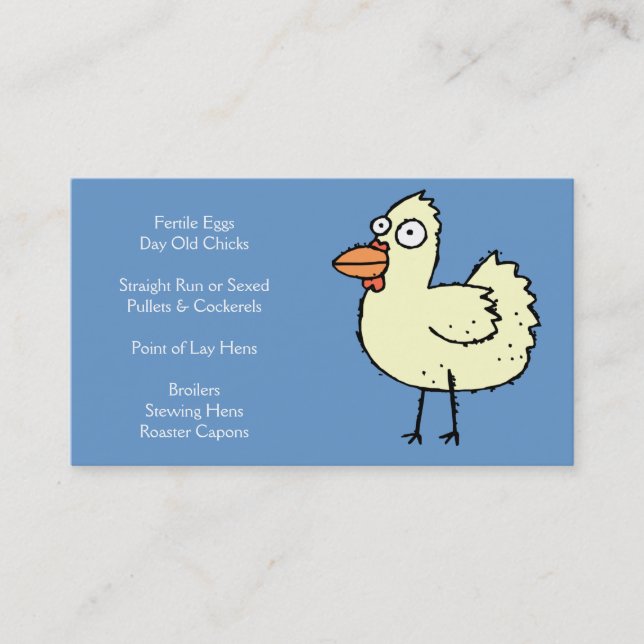 Chicken Farm  - Chicks, Pullets, Broilers & Layers Business Card (Front)