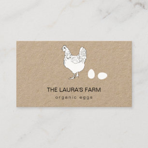 Chicken Farm Country Hen Organic Eggs Business Card