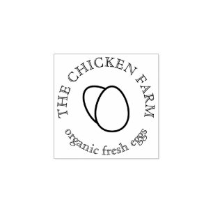 Chicken Farm Egg Rubber Stamp