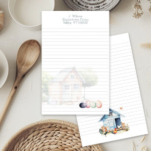 Chicken Farm Egg Seller Lined Stationery