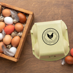 Chicken farm eggs rubber stamp
