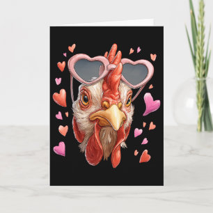 Chicken Farm Farmer Valentine's Day Heart Sungles  Card