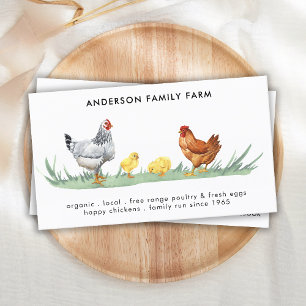 Chicken Farm Free Range Eggs QR Code Business Card