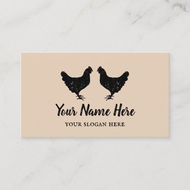 Chicken farm fresh eggs business card template (Front)