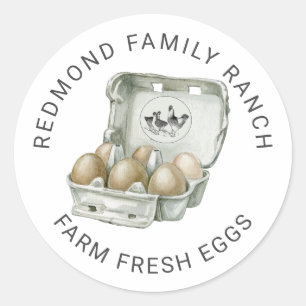 Chicken Farm Fresh Eggs Classic Round Sticker