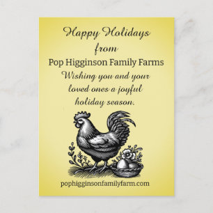 Chicken Farm Holiday Postcard