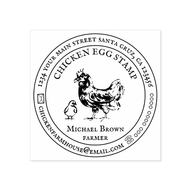 Chicken Farm Rubber Stamp (Imprint)