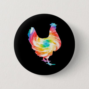Chicken Farmer Chicken Lover Farming Tie Dye  6 Cm Round Badge