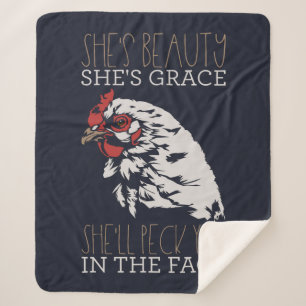 Chicken Farmer She's Grace Beauty Sherpa Blanket