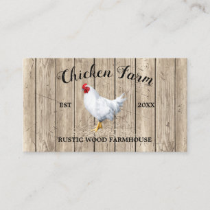 Chicken Farmhouse Wood Rustic Business Card