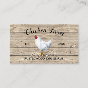 Chicken Farmhouse Wood Rustic Egg Hen Business Card