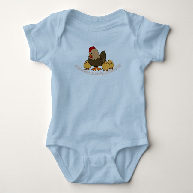 "Chicken Feathers" Baby Bodysuit (Front)