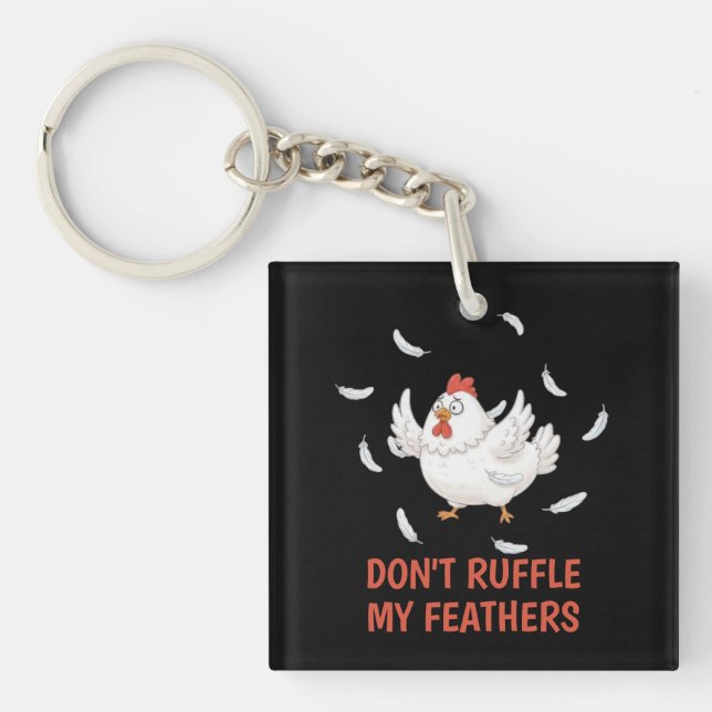 Chicken Feathers Key Ring (Front)