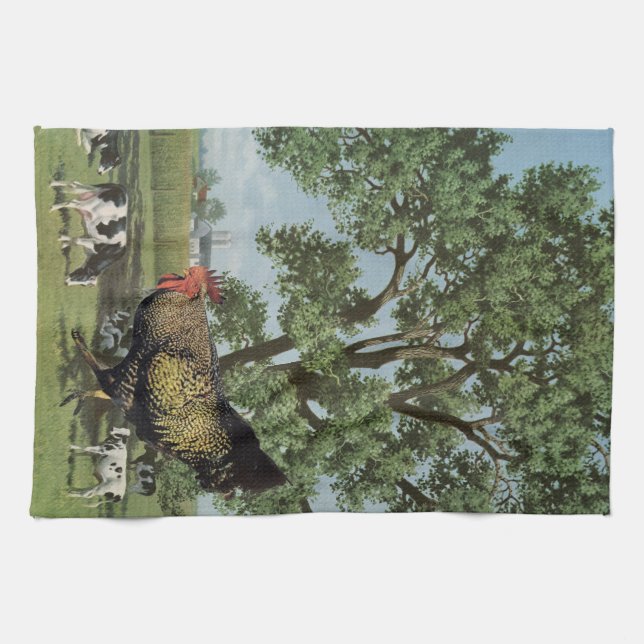 Chicken feed - tea towel (Horizontal)
