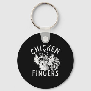 Chicken Fingers, Middle Fingers, Funny Chicken Key Ring