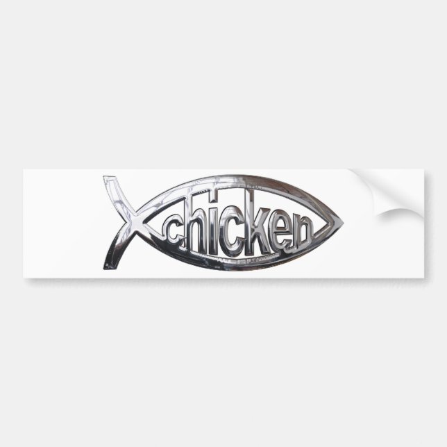 Chicken Fish Bumper Sticker (Front)