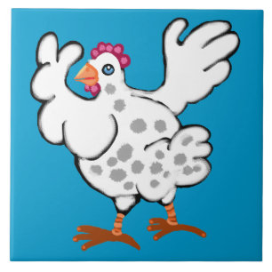 Chicken flapping her wings tile