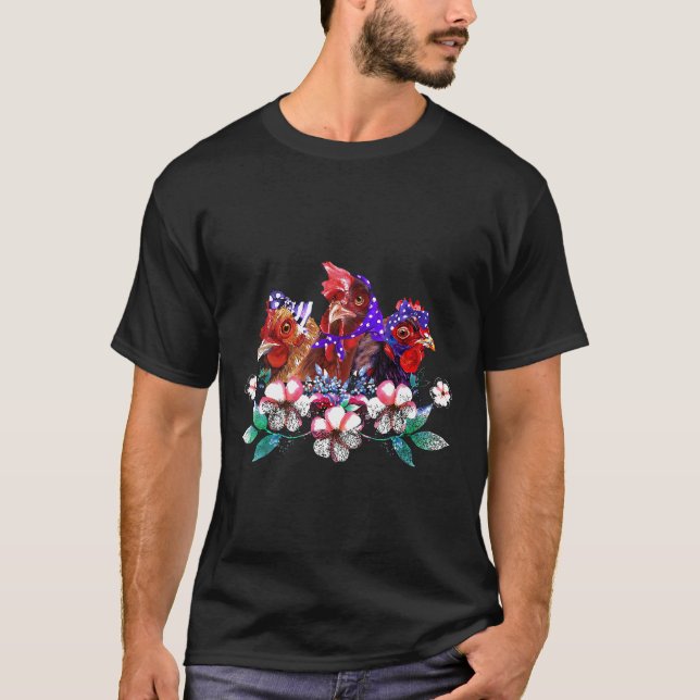 Chicken Flower Awesome T-Shirt (Front)