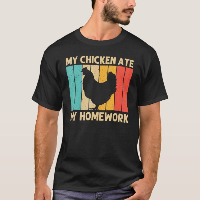 Chicken For Kids Boys Farmer Chicken  Farm Hen T-Shirt (Front)