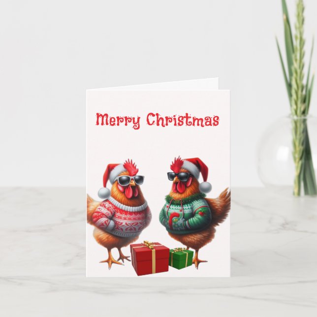 Chicken Friend Christmas Card (Front)
