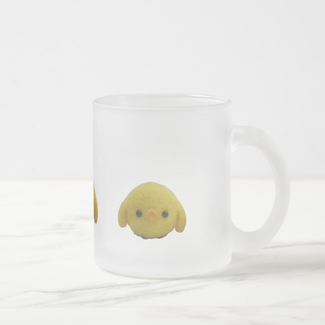 Chicken Frosted Glass Coffee Mug (Right)