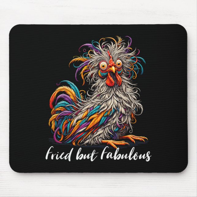Chicken Funny Fried But Fabulous Graphic Women Chi Mouse Mat (Front)