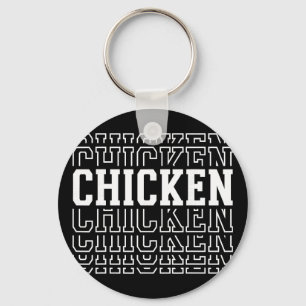 Chicken Funny Layered Text Pet Owner Farmer Key Ring