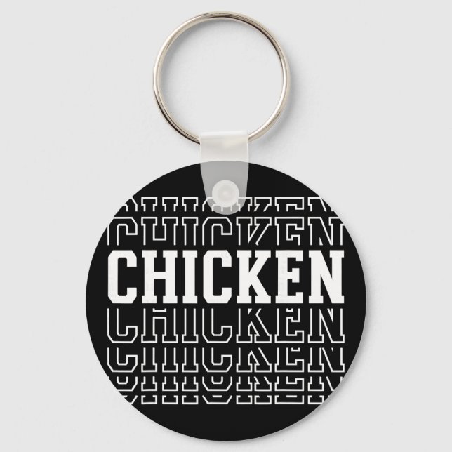 Chicken Funny Layered Text Pet Owner Farmer  Key Ring (Front)