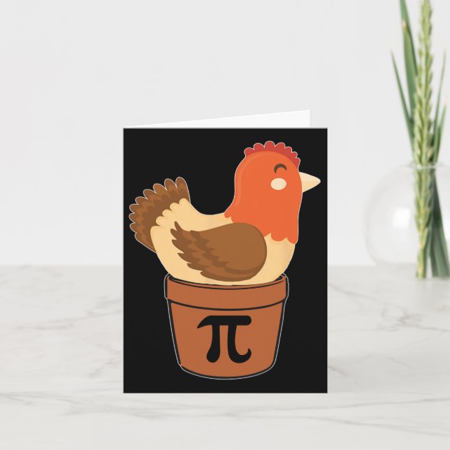 Chicken Funny Maths Engineer Nerd Birthday Gift Pi Card (Front)