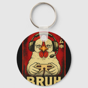 Chicken Game Bruh Funny Chicken Video Gaming Gamer Key Ring
