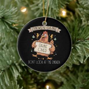 Chicken Game Don't Look At The Chicken Ceramic Tree Decoration