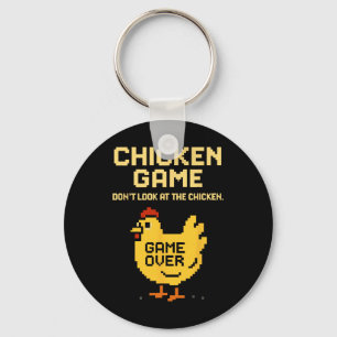 Chicken Game Don't Look At The Chicken Funny Chick Key Ring