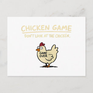 Chicken Game Don't Look At The Chicken Funny Chick Postcard