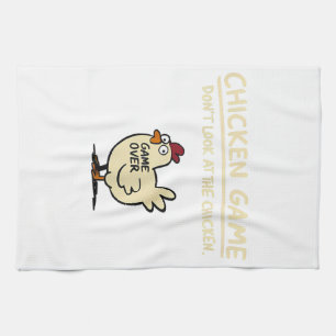 Chicken Game Don't Look At The Chicken Funny Chick Tea Towel