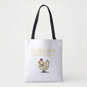 Chicken Game Don't Look At The Chicken Funny Chick Tote Bag