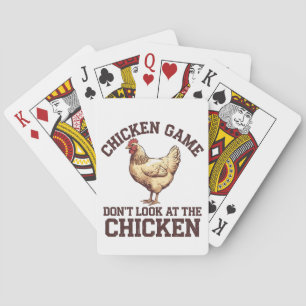 Chicken game don't look at the chicken playing cards