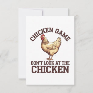 Chicken game don't look at the chicken thank you card
